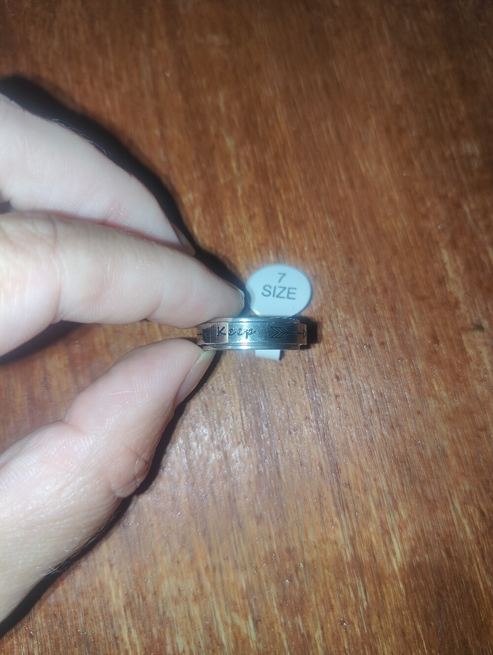 Keep Going Spinning Anxiety Ring With Arrow